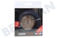 Calex 940284  Cable envuelto en textil Calex negro / gris 3 m adecuado para entre otros Max. 250V-60W