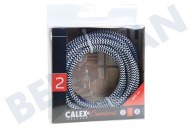Calex 940286  Cable envuelto en textil Calex negro / blanco 3 m adecuado para entre otros Max. 250V-60W