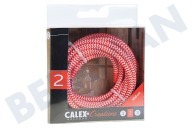Calex 940276  Cable envuelto en textil Calex rojo / blanco 3 m adecuado para entre otros Max. 250V-60W