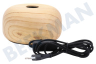 Calex  3001001700 Calex Sobremesa Redonda Madera E27 adecuado para entre otros E27, cable de 1,8 metros