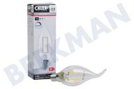 Calex  1101005600 Lámpara de vela LED con punta de filamento de vidrio completo, transparente, 3,5 W, E14 adecuado para entre otros E14 BXS35 Transparente Regulable
