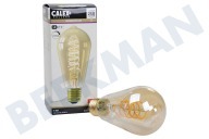 Calex 1001000700  Lámpara LED Rústica Full Glass Filamento Flex E27 3,8W adecuado para entre otros E27 Oro Regulable 3.8 Watt, 250lm