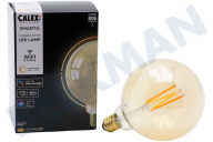 Calex 5101001600  Filamento LED Inteligente Bombilla Globo Oro Rústico E27 Regulable adecuado para entre otros 220-240 voltios, 7 vatios, 806 lm, 1800-3000 K