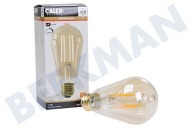 Calex  1101002100 Bombilla LED Rústica Filamento Recto E27 4,5W adecuado para entre otros E27 Oro Regulable 4.5 Watt, 470lm