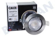 Calex  429276 Downlight Smart Wifi CCT, acero inoxidable cepillado adecuado para entre otros IP21, 2700-6500K