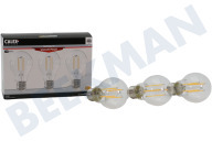 Calex 1101010100  Lámpara LED adecuado para entre otros E27 7 Watt, 806Lm 2700K No regulable Paquete promocional de 3 lámparas Filamento A60 Transparente adecuado para entre otros E27 7 Watt, 806Lm 2700K No regulable