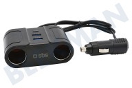 SBS TEHWCR2CAR3U  Cargador de coche divisor adecuado para entre otros Hasta 5 dispositivos