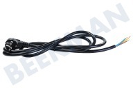 Universeel 7016801 Cable adecuado para entre otros  Cable de 3 hilos con enchufe moldeado Enchufe acodado 3G 2,5mm2 Negro 2,5 metros puesto a tierra adecuado para entre otros Cable de 3 hilos con enchufe moldeado