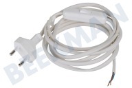 Universeel 53365  Cable de conexión con interruptor blanco 2x0.75mm 2 metros adecuado para entre otros 2x0,75mm2 600 Vatios
