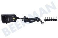 Benson 012809  Adaptador de alimentación adecuado para entre otros Incluye 6 enchufes Universal 2000 Mah 3-12 voltios, estabilizado adecuado para entre otros Incluye 6 enchufes