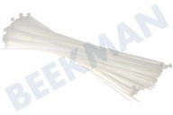 Universeel 006667  Bridas para cables adecuado para entre otros Correas de largo secador de paquete 370x5,0mm blanco adecuado para entre otros Correas de largo secador de paquete