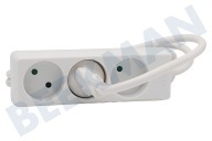 Q-Link 5520260  Regleta enchufes adecuado para entre otros Triple sin GND 2x1,5mm 1,5 metros Blanco adecuado para entre otros Triple sin GND