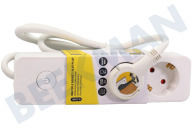 Q-Link 5520360  Regleta enchufes adecuado para entre otros interruptor triple 3x1,5mm2 1,5 metros Blanco adecuado para entre otros interruptor triple