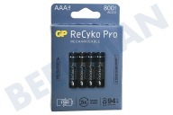 GP GPRCP80AA929C4  LR03 ReCyko + Pro AAA 800 - 4 pilas recargables adecuado para entre otros NiMH de 800 mAh