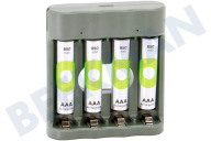 GP GPRCKCHB441U229  B441 Cargador de batería USB Recyko 4x AAA 850mAh adecuado para entre otros + 4 pilas AAA 850mAh Nimh HR03