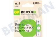 GP GPRCK260AA567C2  LR6 ReCyko + AA 2600 - 2 baterías recargables adecuado para entre otros 2600mAh NiMH