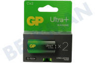 GP GPULP14A654C2 LR14  Pila C GP Alcalina Ultra Plus 1,5 Voltios, 2 piezas adecuado para entre otros Bebé Ultra Plus Alcalino