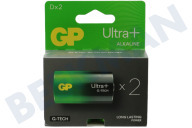 GP GPULP13A159C2  LR20 Batería D GP Alcalina Ultra Plus 1,5 Voltios, 2 piezas adecuado para entre otros Ultra Plus Alcalino