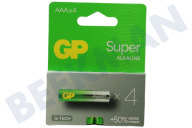 GP GPSUP24A224C4 LR03  Pila AAA GP Super Alcalina 1,5 Voltios, 4 piezas adecuado para entre otros Lápiz Súper Alcalino