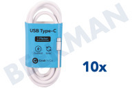 Grab 'n Go GNG137  Cable USB adecuado para entre otros Micro USB universal USB Tipo C macho a USB Tipo A macho, Blanco 1 metro adecuado para entre otros Micro USB universal
