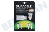 Duracell DRBUN001NL  DRBUN001-NL Kit de carga micro USB adecuado para entre otros Cargador USB + cargador USB + 1m y 2m de cable micro USB