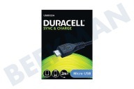 Duracell USB5023A  Cable USB Micro Negro Meter 2 adecuado para entre otros Universal micro USB