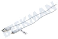 Duracell USB5022W  Cable USB de Apple conector relámpago de 8 pines 200cm Blanca adecuado para entre otros Conector relámpago de 8 pines de Apple universal