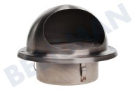 Universeel 62600211 Campana extractora Rejilla adecuado para entre otros 125mm modelo de esfera Pared exterior parrilla de acero inoxidable adecuado para entre otros 125mm modelo de esfera