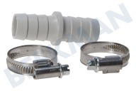 Easyfiks Lavadora Conector adecuado para entre otros con 2 abrazaderas de manguera 19x19mm adecuado para entre otros con 2 abrazaderas de manguera