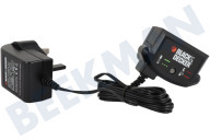 Black & Decker N588715  Adaptador adecuado para entre otros MT188, STC1815, GWC1800  Adaptador de corriente, cable de carga, enchufe para Reino Unido adecuado para entre otros MT188, STC1815, GWC1800