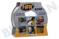 HPX CS5005  6200 Cinta de la reparación armadura 48 mm Negro x 5m adecuado para entre otros Duct Tape, 48mm x 5m