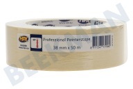 HPX  MA3850 pintor profesional de la cinta crema blanca 38mm x 50m adecuado para entre otros Cinta adhesiva, 38mm x 50m