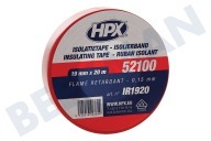 HPX IR1920  52100 PVC Cinta de aislamiento de 19 mm Rojo x 20m adecuado para entre otros Cinta eléctrica, 19mm x 20m