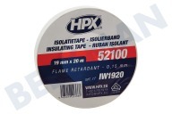 HPX IW1920  52100 PVC Cinta de aislamiento de 19 mm Blanco x 20m adecuado para entre otros Cinta eléctrica, 19mm x 20m