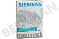 Siemens 460761, 00460761 Aspiradora Bolsa aspirador adecuado para entre otros Flexa41 BHS4110 S tipo S + filtro higiénico adecuado para entre otros Flexa41 BHS4110