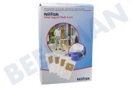 Nilfisk 107402336 Aspiradora Bolsa aspirador adecuado para entre otros Multi 20, 30 Sintetico 4 piezas adecuado para entre otros Multi 20, 30