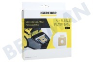 Karcher 28632360 Aspiradora 2.863-236.0 bolsas de filtro Fleece, juego de 5 piezas adecuado para entre otros VC2