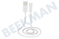 Musthavz  MHBRCABUSBAW Musthavz Cable trenzado USB-A a USB-C 1,0 metro 3A, blanco adecuado para entre otros USB tipo A + tipo C