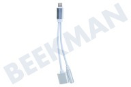Spez SM2811  Cable adaptador Lightning macho a Lightning / audio hembra adecuado para entre otros Rayo de manzana