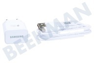 Samsung EP-TA20EWEUGWW EP-TA12 Samsung cargador micro USB 1.5m Blanco adecuado para entre otros Blanco, 2,0 A