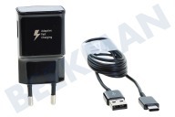Easyfiks 50042826  Cargador USB 230 Volt 2.1A / 5 Volt 2 puertos negro adecuado para entre otros USB universal
