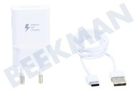 Samsung SAM-10219-PK EP-TA20  Cargador Samsung USB-C 1 metro Blanco adecuado para entre otros Blanco, USB-C