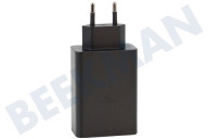 Samsung SAM-10347-PK  EP-T6530NBE Trío de adaptadores de corriente Samsung adecuado para entre otros Negro, USB-C x 2 USB-A