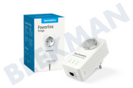 Technetix  11201801 Puente Powerline G.Hn (Internet rápido) adecuado para entre otros Incluye cable CAT6 de 1 metro.