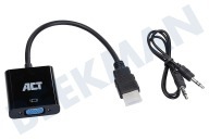 ACT AC7535  Convertidor de HDMI a VGA con audio adecuado para entre otros Cable adaptador de 0,15 metros
