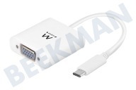Ewent EW9821  Convertidor USB de tipo C a VGA adecuado para entre otros Entrada USB C masculina, femenina salida VGA