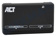 ACT AC6025  Lector de tarjetas 64 en 1 USB 2.0 adecuado para entre otros USB 2.0 negro