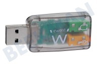 Ewent EW3751  Adaptador de audio USB adecuado para entre otros PC y portátil