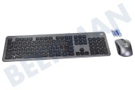 ACT AC5710 Juego de teclado inalámbrico USB-C/USB-A Receptor Qwerty adecuado para entre otros inalámbrica