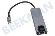 ACT  AC7091 Estación de acoplamiento USB-C 4K HDMI/Ethernet/USB-A/PD adecuado para entre otros 1 monitor HDMI, Ethernet, USB-A, paso pasivo PD